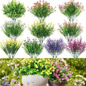 20 Bundles Artificial Fake Flowers for Outdoor UV Resistant No Fade Boxwood